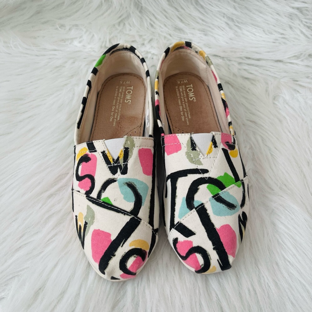 TOMS Multicolor Abstract Canvas Slip-Ons